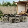 Image de vidaXL Vidaxl Ensemble À Manger De Jardin Et Coussins 13 Pcs Gris Clair Rotin
