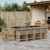 Image de Vidaxl Ensemble Ã Manger De Jardin Coussins 13 Pcs MÃ©lange Beige Rotin