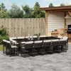 Image de Vidaxl Ensemble Ã Manger De Jardin 15 Pcs Coussins Noir RÃ©sine TressÃ©e