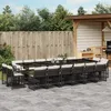 Image de Vidaxl Ensemble Ã Manger De Jardin 17 Pcs Coussins Noir RÃ©sine TressÃ©e