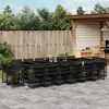 Image de Vidaxl Ensemble Ã Manger De Jardin 17 Pcs Coussins Noir RÃ©sine TressÃ©e