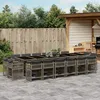 Image de Vidaxl Ensemble Ã Manger De Jardin 17 Pcs Et Coussins RÃ©sine TressÃ©e
