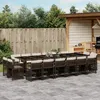 Image de Vidaxl Ensemble Ã Manger De Jardin Et Coussins 17 Pcs Marron Rotin