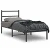 Image de vidaXL Cadre de lit mÃ©tal sans matelas avec tÃªte de lit noir 75x190 cm