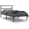 Image de vidaXL Cadre de lit métal avec tête de lit noir 107x203 cm