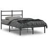 Image de vidaXL Cadre de lit métal sans matelas avec tête de lit noir 120x190cm