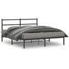 Image de vidaXL Cadre de lit mÃ©tal sans matelas et tÃªte de lit noir 160x200 cm