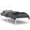 Image de vidaXL Cadre de lit mÃ©tal sans matelas avec tÃªte de lit blanc 75x190cm