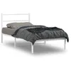 Image de vidaXL Cadre de lit mÃ©tal sans matelas et tÃªte de lit blanc 100x190 cm