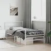 Image de vidaXL Cadre de lit métal avec tête de lit/pied de lit blanc 100x200cm