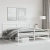 Image de vidaXL Cadre de lit métal avec tête de lit/pied de lit blanc 183x213cm