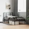 Image de vidaXL Cadre de lit métal avec tête de lit noir 90x200 cm