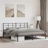 Image de vidaXL Cadre de lit métal avec tête de lit noir 183x213 cm