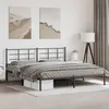 Image de vidaXL Cadre de lit métal avec tête de lit noir 193x203 cm