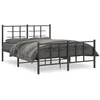 Image de vidaXL Cadre de lit mÃ©tal sans matelas avec pied de lit noir 135x190cm