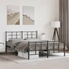 Image de vidaXL Cadre de lit métal avec tête de lit/pied de lit noir 150x200 cm