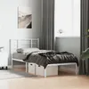 Image de vidaXL Cadre de lit métal avec tête de lit blanc 90x200 cm