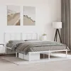 Image de vidaXL Cadre de lit métal sans matelas et tête de lit blanc 150x200 cm