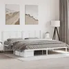 Image de vidaXL Cadre de lit métal avec tête de lit blanc 193x203 cm