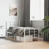 Image de vidaXL Cadre de lit métal avec tête de lit/pied de lit blanc 75x190 cm