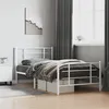 Image de vidaXL Cadre de lit métal avec tête de lit/pied de lit blanc 107x203cm