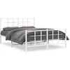Image de vidaXL Cadre de lit métal sans matelas et pied de lit blanc 135x190 cm
