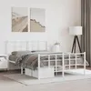 Image de vidaXL Cadre de lit métal avec tête de lit/pied de lit blanc 140x200cm