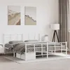 Image de vidaXL Cadre de lit métal sans matelas et pied de lit blanc 183x213 cm