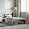 Image de vidaXL Cadre de lit métal avec tête de lit noir 100x200 cm
