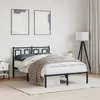 Image de vidaXL Cadre de lit métal avec tête de lit noir 120x190 cm