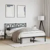 Image de vidaXL Cadre de lit métal avec tête de lit noir 140x190 cm