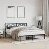 Image de vidaXL Cadre de lit métal avec tête de lit noir 150x200 cm