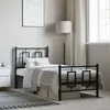 Image de vidaXL Cadre de lit métal avec tête de lit/pied de lit noir 75x190 cm