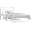 Image de vidaXL Cadre de lit mÃ©tal sans matelas et tÃªte de lit blanc 107x203 cm