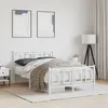 Image de vidaXL Cadre de lit métal avec tête de lit/pied de lit blanc 120x190cm