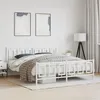 Image de vidaXL Cadre de lit métal avec tête de lit/pied de lit blanc 183x213cm