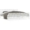 Image de vidaXL Cadre de lit mÃ©tal sans matelas et pied de lit blanc 193x203 cm