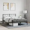 Image de vidaXL Cadre de lit métal avec tête de lit noir 135x190 cm