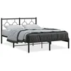 Image de vidaXL Cadre de lit mÃ©tal sans matelas avec tÃªte de lit noir 135x190cm
