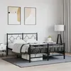 Image de vidaXL Cadre de lit métal avec tête de lit/pied de lit noir 140x190 cm