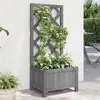 Image de vidaXL Jardinière avec treillis gris bois massif de sapin365474