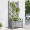 Image de vidaXL Jardinière avec treillis gris bois massif de sapin