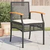 Image de vidaXL Chaises de jardin coussins lot de 4 noir résine tressée acacia366251