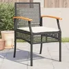 Image de Vidaxl Chaises De Jardin Coussins Lot De 4 Noir RÃ©sine TressÃ©e Acacia