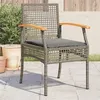 Image de vidaXL Chaises de jardin coussins lot de 4 gris résine tressée acacia366252