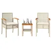 Image de vidaXL Ensemble de bistro 3 pcs coussins beige résine tressée acacia