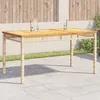 Image de Vidaxl Table De Jardin Beige 140x80x75 Cm RÃ©sine TressÃ©e Et Acacia