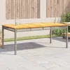 Image de vidaXL Vidaxl Table De Jardin Gris 180x90x75 Cm Résine Tressée Et Bois Acacia