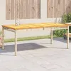 Image de vidaXL Table de jardin beige 180x90x75 cm résine tressée et acacia366281