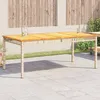 Image de vidaXL Vidaxl Table De Jardin Beige 180x90x75 Cm Résine Tressée Et Acacia
